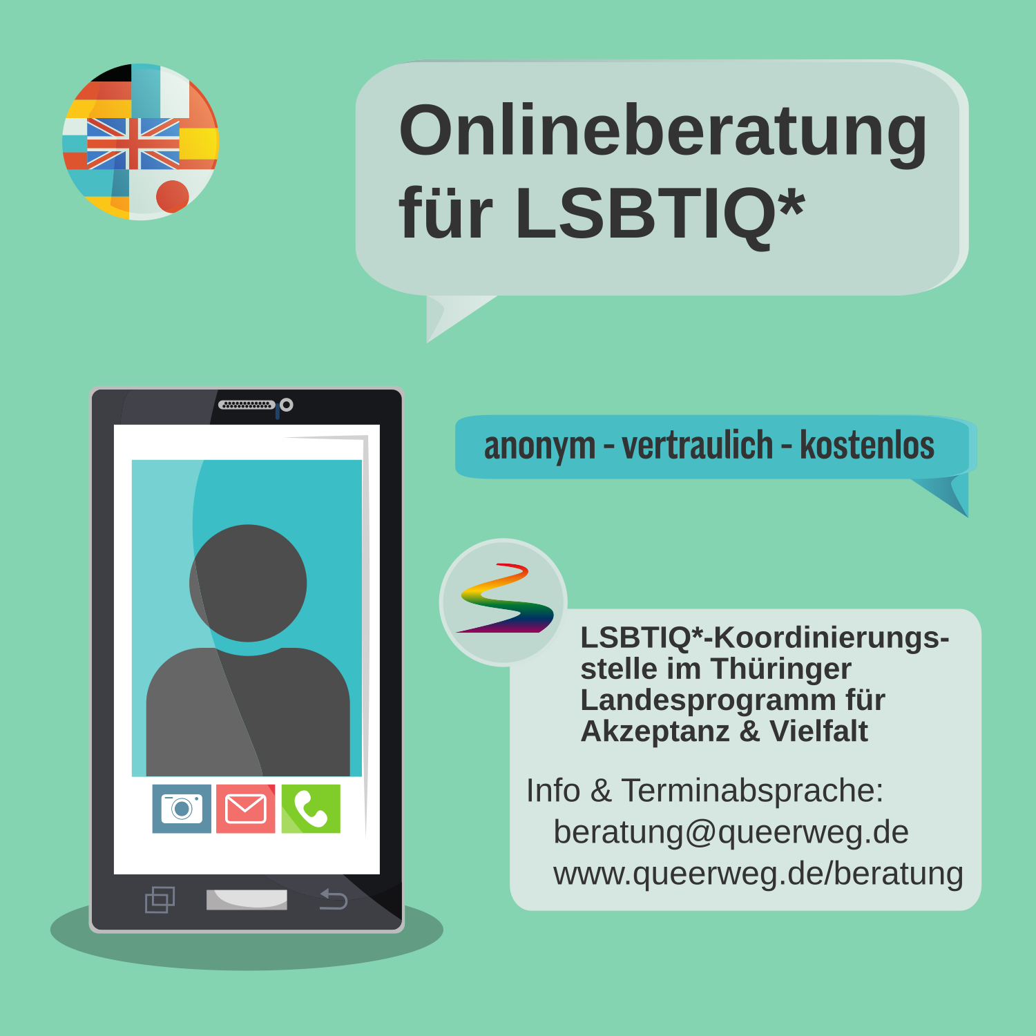LSBTIQ*-Onlineberatung bei Vielfalt Leben - QueerWeg