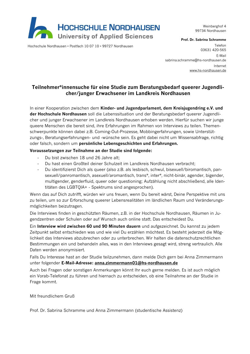 tudie Nordhausen Infoblatt