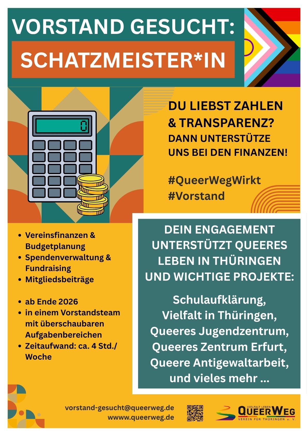 Vorstand gesucht: Schatzmeister*in