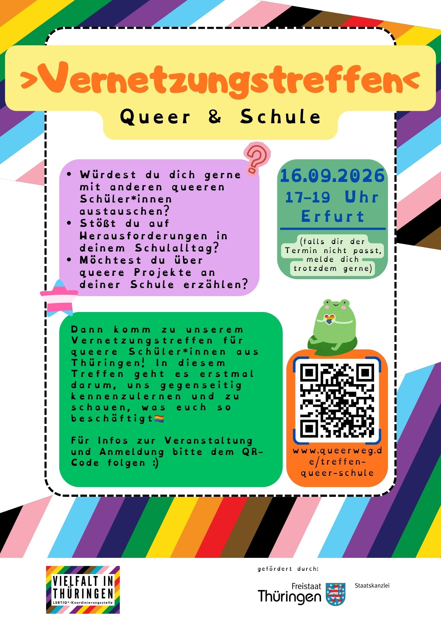 Einladung: Vernetzungstreffen Queer & Schule (16.09.2026)